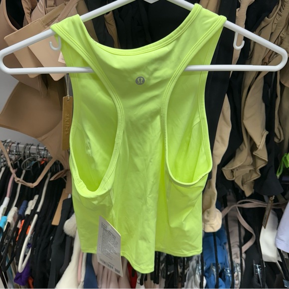 lululemon nulux racerback cropped run tank Neon Yellow Tank Top - Picture 3 of 3